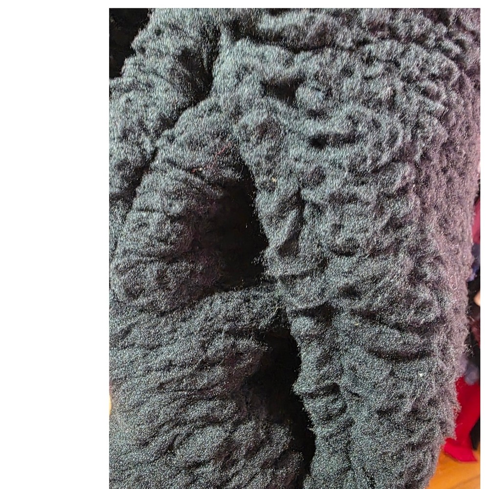PJ Salvage Womens Sherpa Zip Up Hoodie Black Oversized Faux Fur Jacket Large NWT - Picture 6 of 9